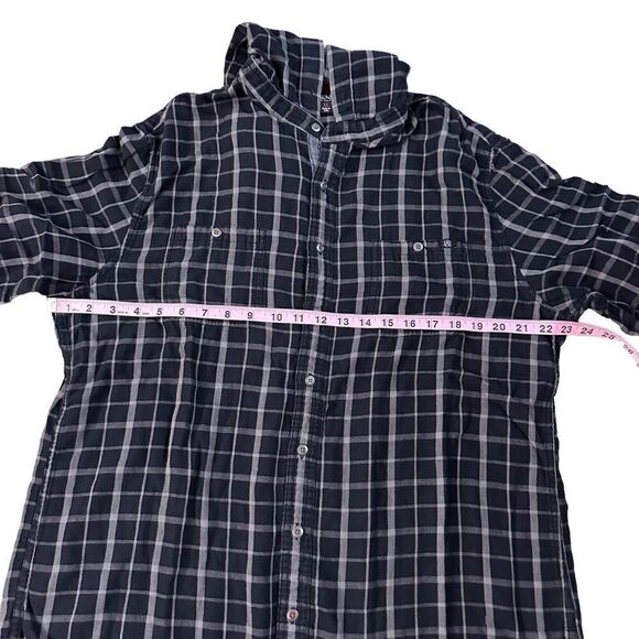 Rock & Republic ~ Long Sleeved Plaid Shirt with Hood ~ Button front ~ size XL - Picture 5 of 8